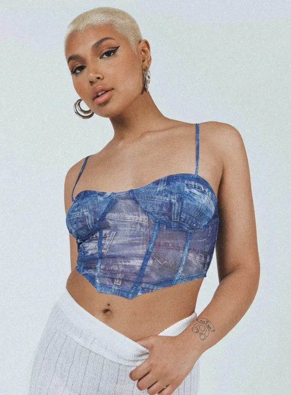 Sisto Top Blue sold by Princess Polly