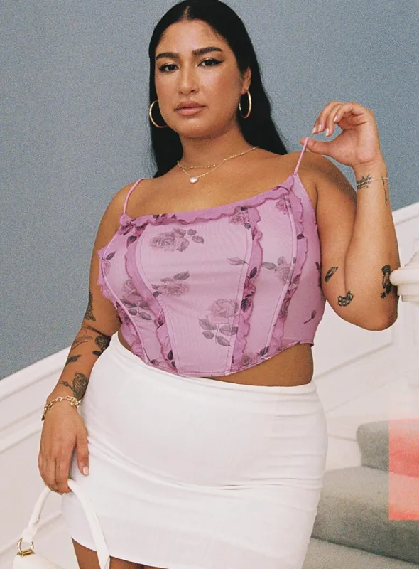 Bilios Rose Corset Pink Curve sold by Princess Polly