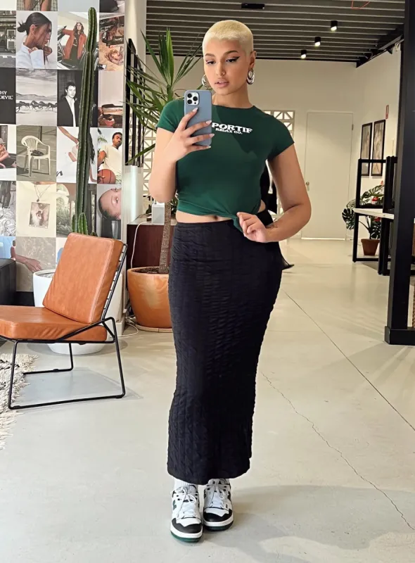 Corine Maxi Skirt Black sold by Princess Polly