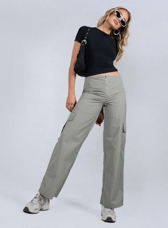 Roy Parachute Pants Grey sold by Princess Polly