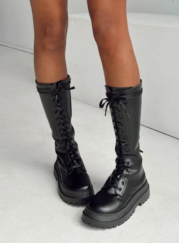 Rothwell Combat Boots Black sold by Princess Polly