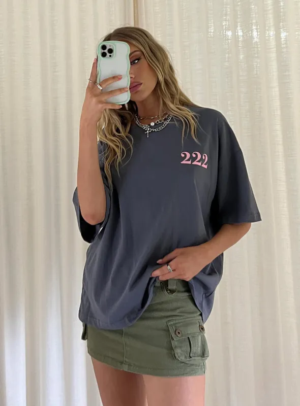 222 Alignment Oversized Tee Slate sold by Princess Polly