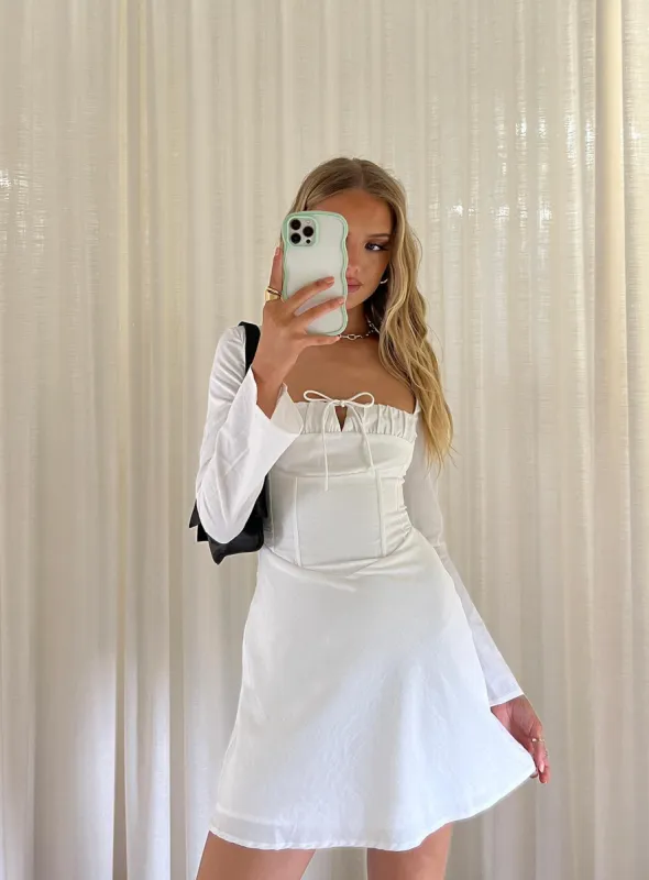 Aalyah Corset Mini Dress White sold by Princess Polly