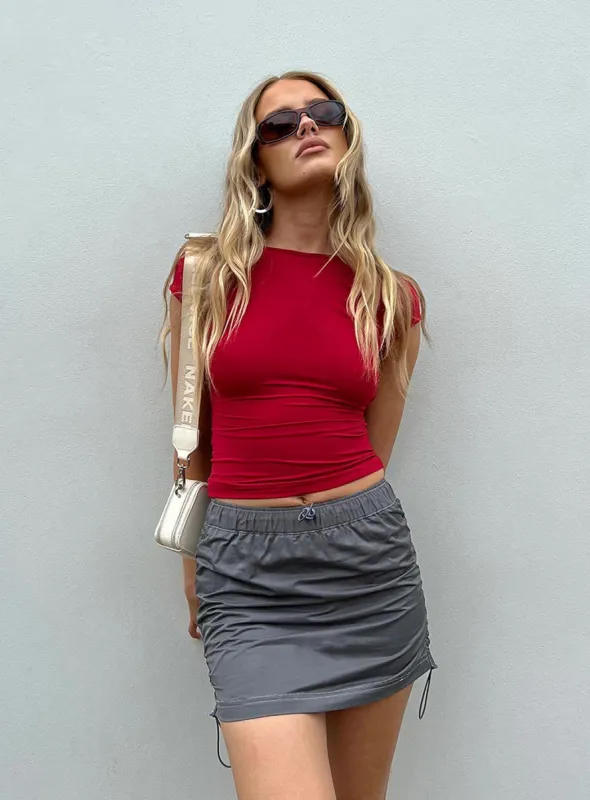 Gateway Parachute Mini Skirt Grey sold by Princess Polly