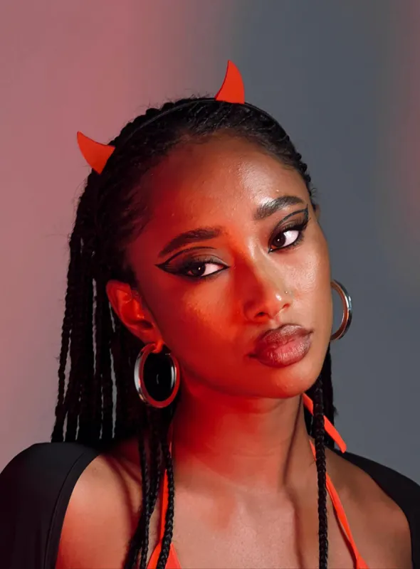 Dare Devil Costume Headband Red sold by Princess Polly