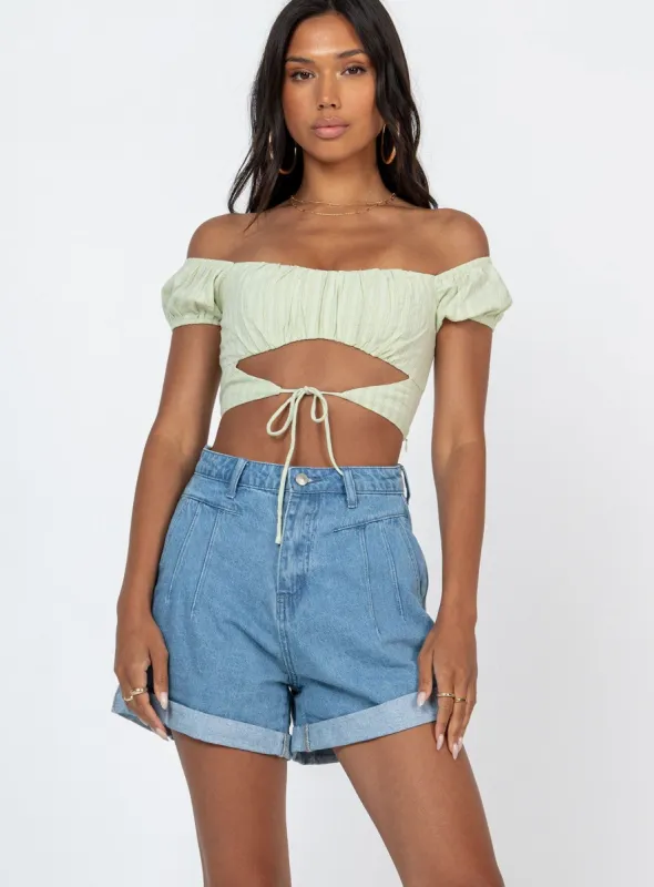 Lennox Denim Shorts Denim sold by Princess Polly