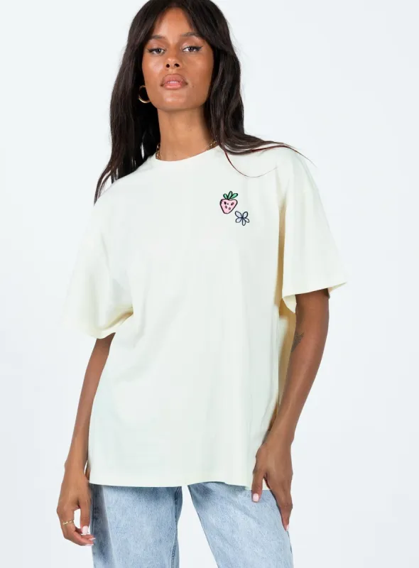 Happy Life Recipe Oversized Tee Cream sold by Princess Polly