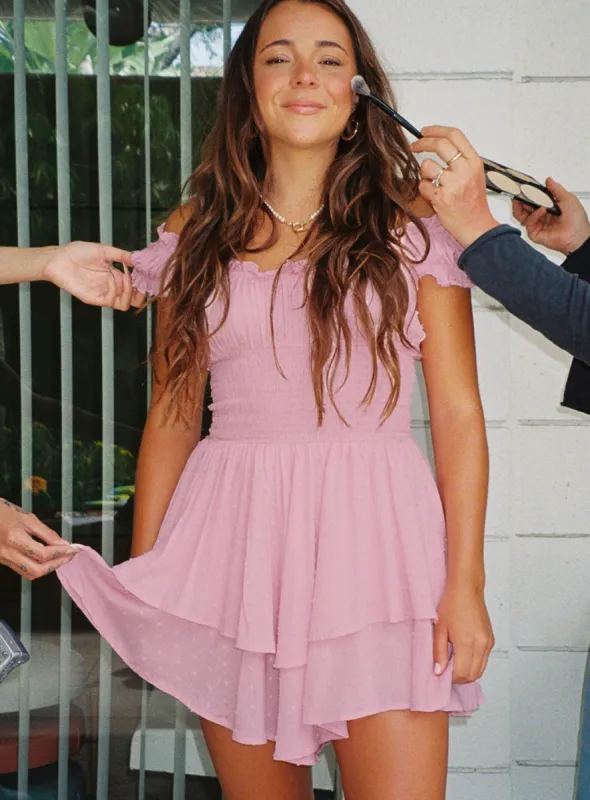 The Love Galore Romper Baby Pink sold by Princess Polly