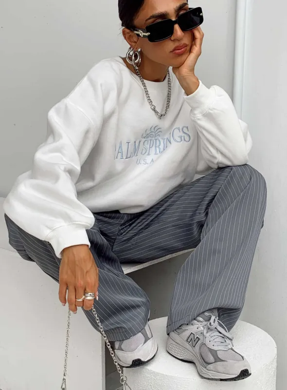 Palm Springs Sweatshirt White sold by Princess Polly