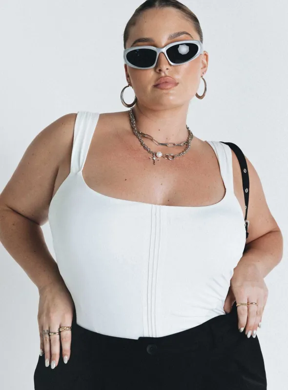 Samuel Corset Bodysuit White Curve sold by Princess Polly