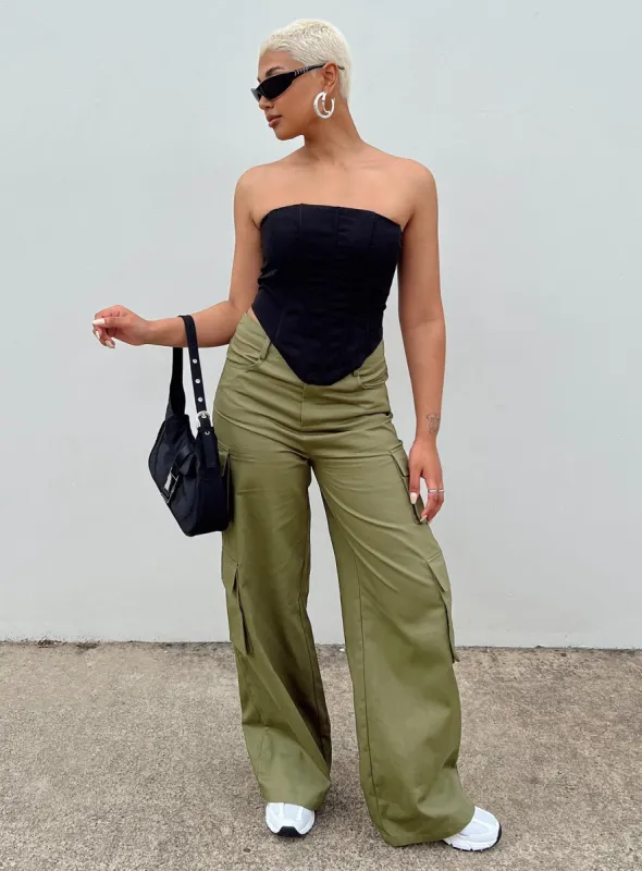 Alexis Cargo Pants Khaki sold by Princess Polly