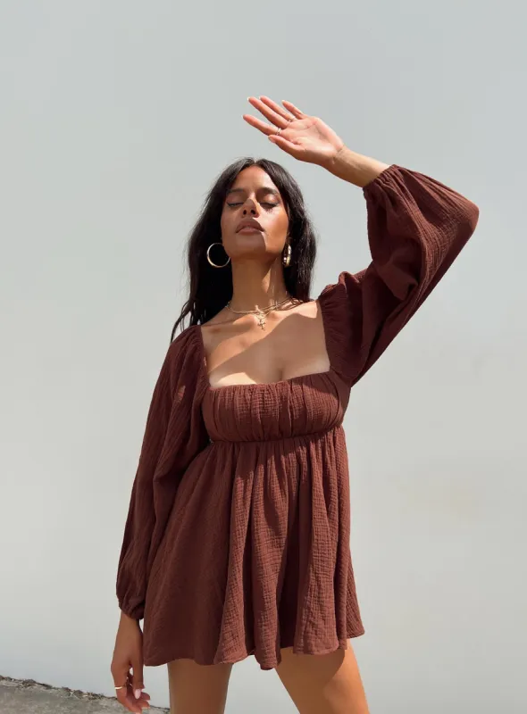 Beck Romper Brown sold by Princess Polly