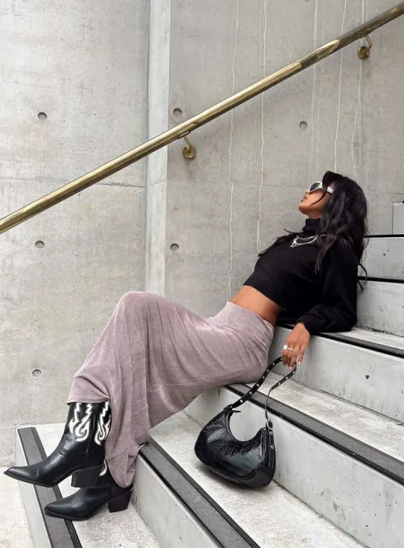 Harriette Maxi Skirt Slate Grey sold by Princess Polly