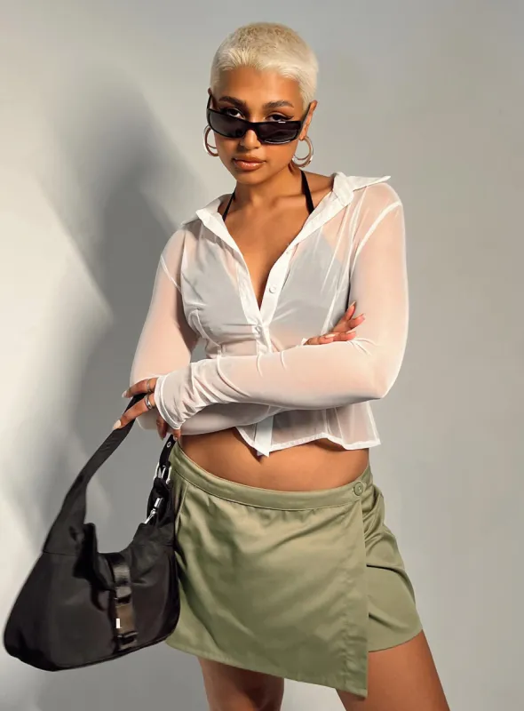 Motel Zephyr Skirt Taupe sold by Princess Polly