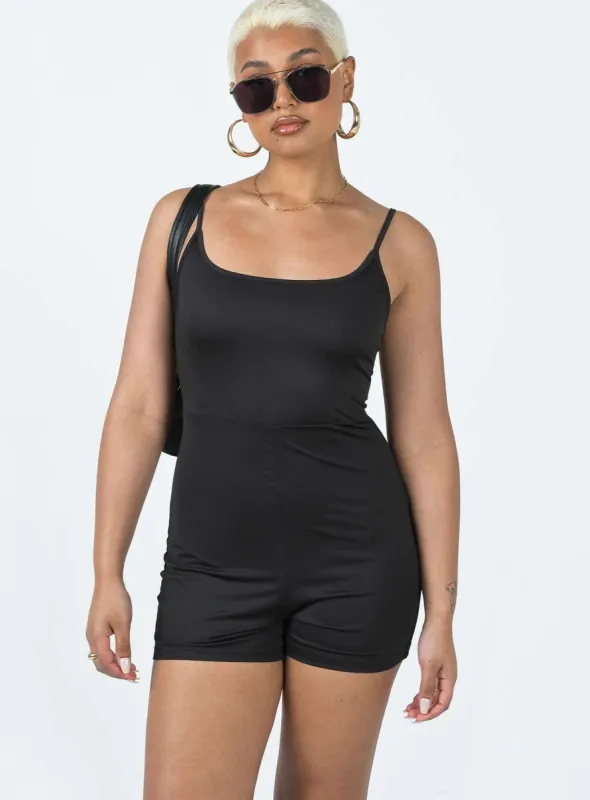 Melanie Romper Black sold by Princess Polly