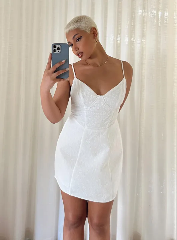 Zora Mini Dress White sold by Princess Polly