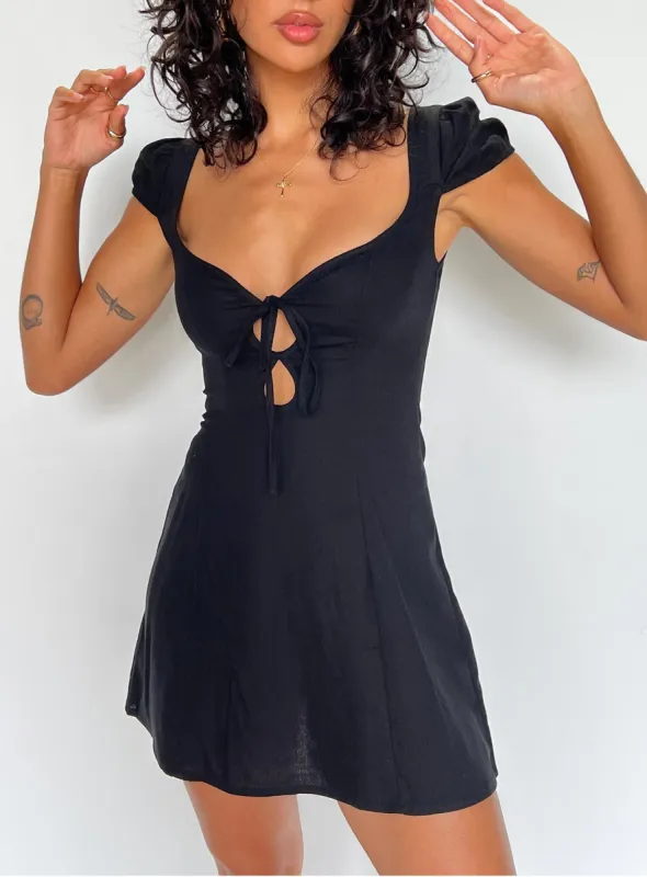 Alora Mini Dress Black sold by Princess Polly