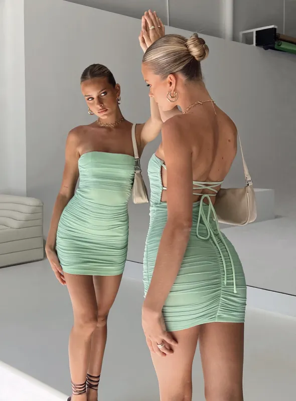 Undiscovered Mini Dress Sage sold by Princess Polly