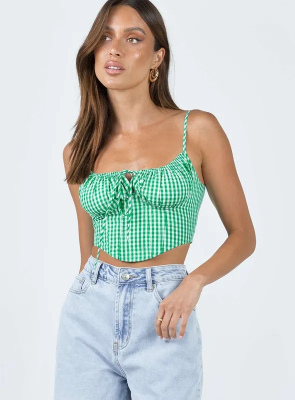 Rinaldi Top Green sold by Princess Polly