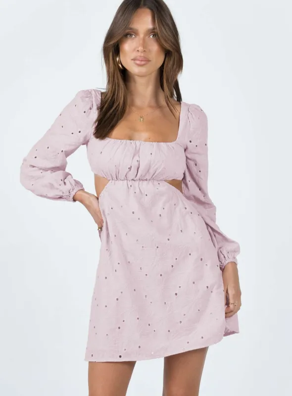 Xali Long Sleeve Mini Dress Pink sold by Princess Polly