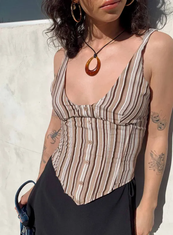 Rolfe Drop Corset Top Multi sold by Princess Polly