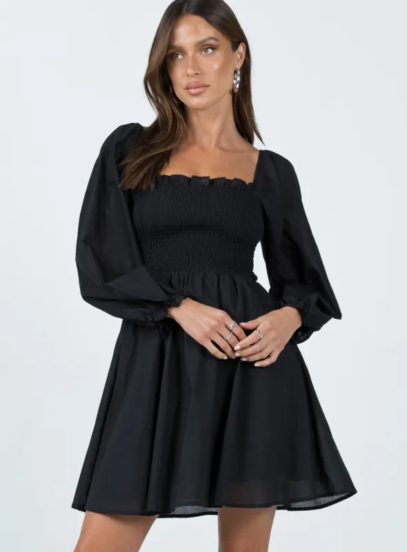 Elowen Mini Dress Black sold by Princess Polly