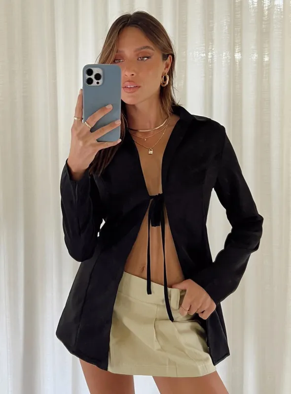 Kemble Shirt Black sold by Princess Polly