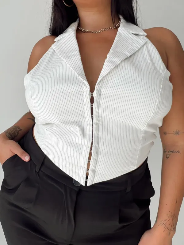 Everest Vest Top White Curve sold by Princess Polly