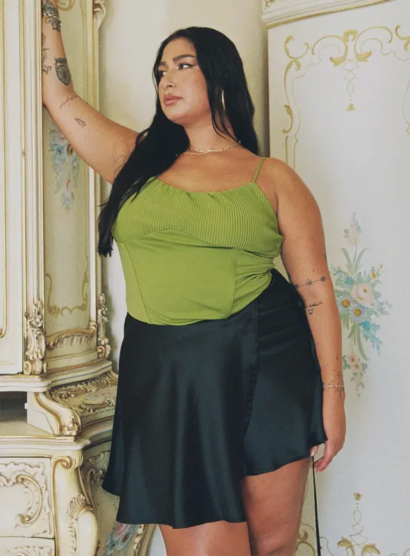 Skylar Mini Skirt Black Curve sold by Princess Polly