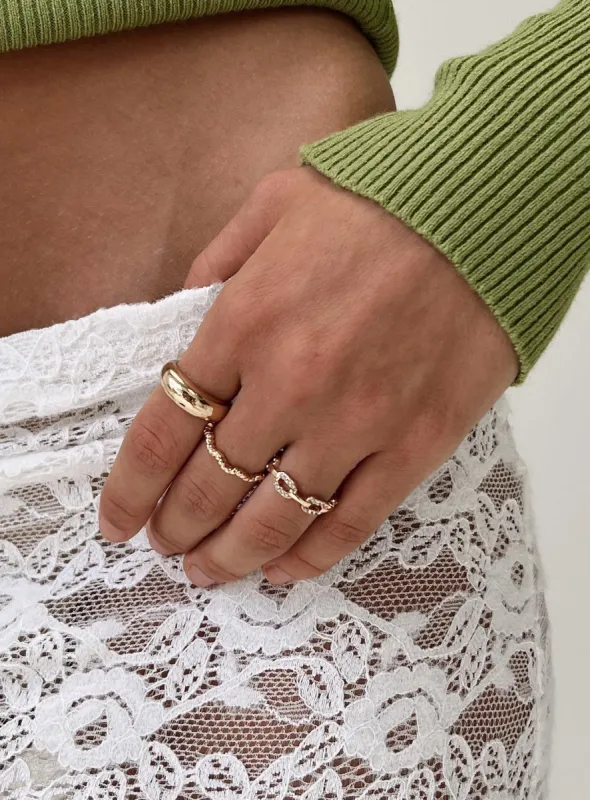 Tamarose Ring Set Gold sold by Princess Polly