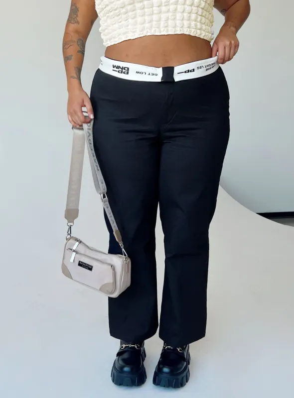 Dava Low Rise Pants Black Curve sold by Princess Polly