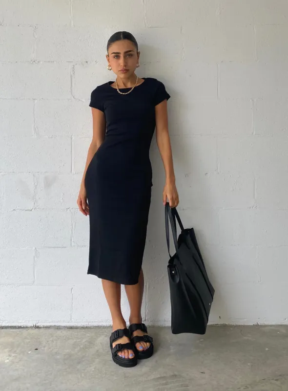 The Classic Midi Dress Black sold by Princess Polly