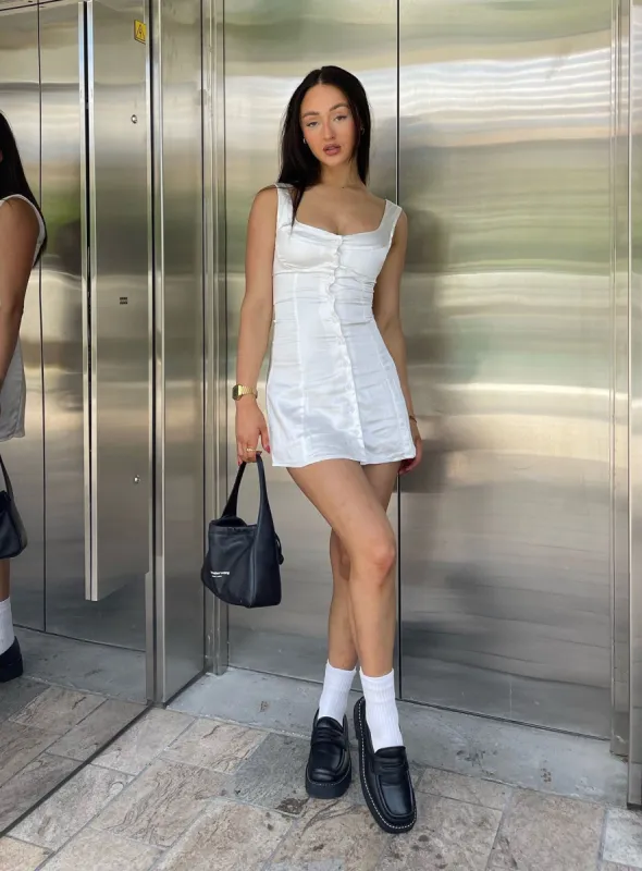 Marcel Mini Dress White sold by Princess Polly