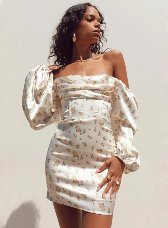 Lillie Long Sleeve Mini Dress Floral sold by Princess Polly