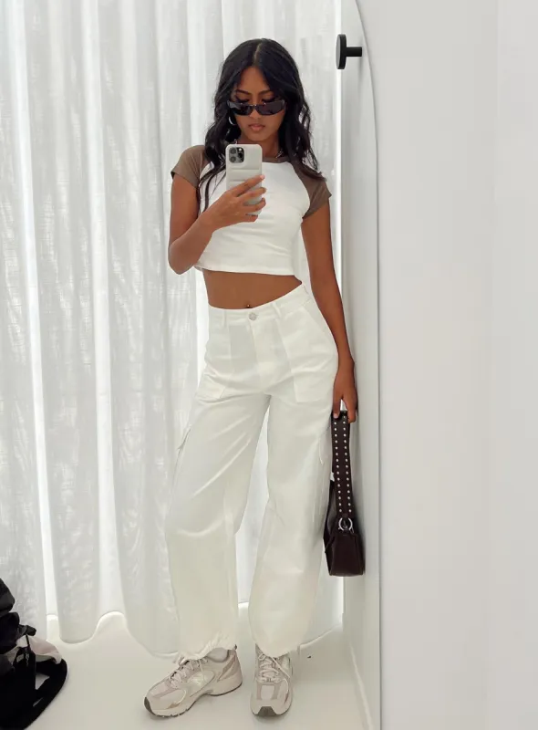 Mckee Pants White sold by Princess Polly