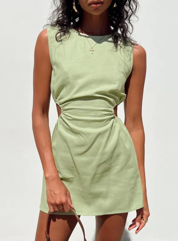 Mayzie Mini Dress Green sold by Princess Polly