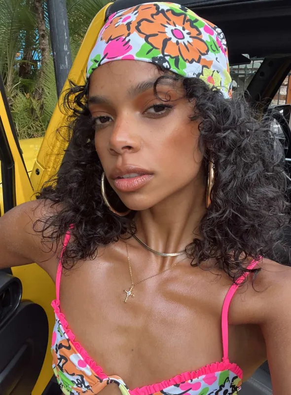 Avani Hair Scarf Orange Multi Floral sold by Princess Polly