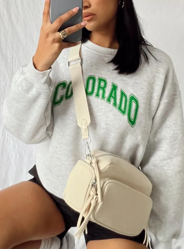 Lonnie Eco Nylon Crossbody Bag Beige sold by Princess Polly