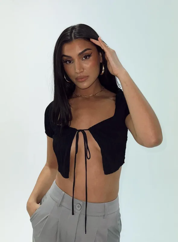 Rosetta Top Black sold by Princess Polly