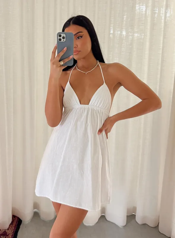 Jacinta Mini Dress White sold by Princess Polly