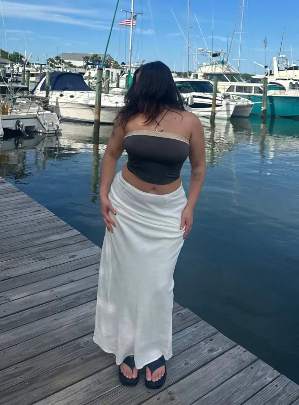 Jodie Maxi Skirt White sold by Princess Polly