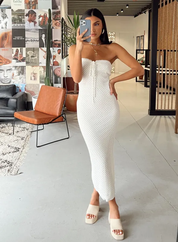 Mollen Maxi Dress White sold by Princess Polly