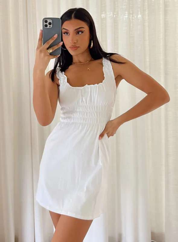 Mindy Mini Dress White sold by Princess Polly