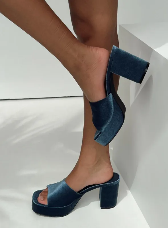 Farrington Heels Blue sold by Princess Polly