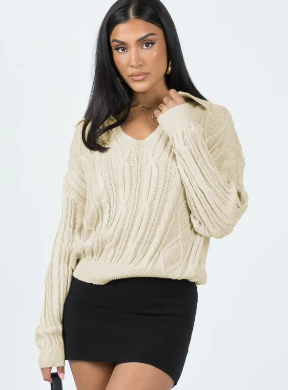 Symons Sweater Cream sold by Princess Polly
