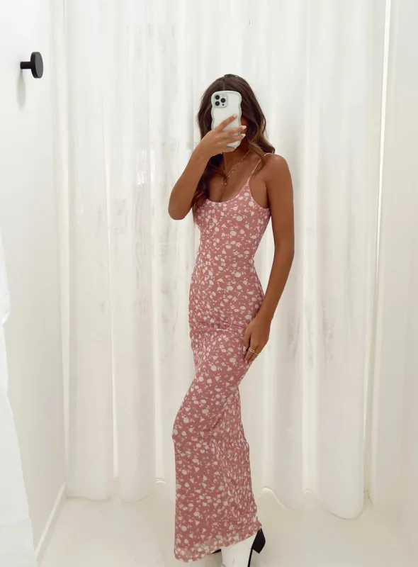 Knox Maxi Dress Pink Floral sold by Princess Polly
