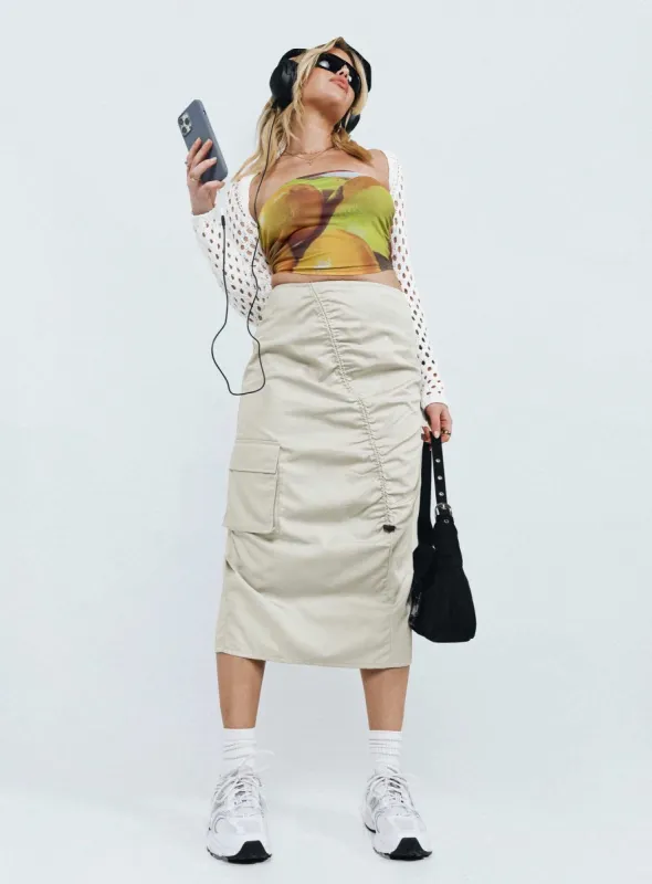 Motel Enore Skirt Oat sold by Princess Polly