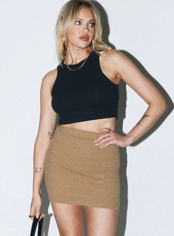 Kiarne Mini Skirt Beige sold by Princess Polly