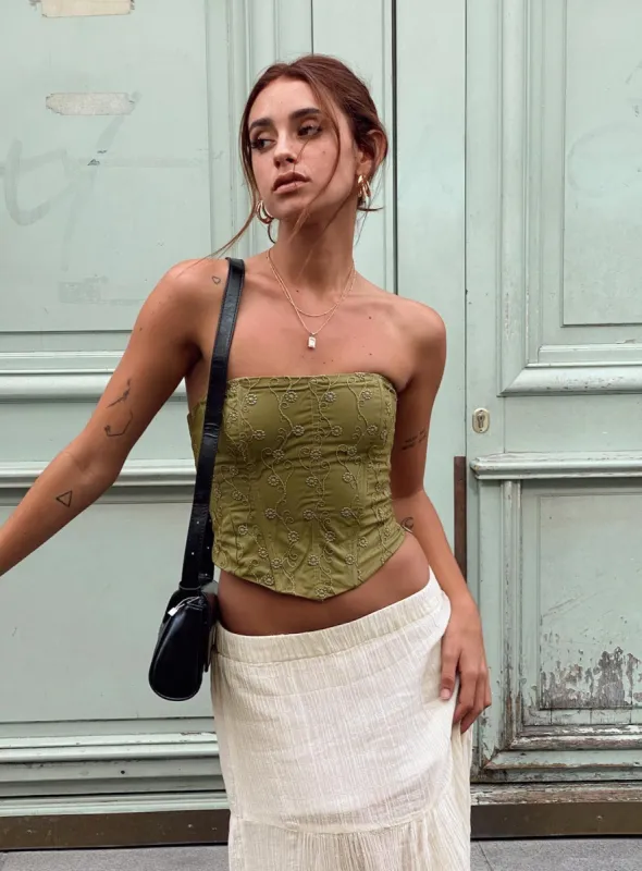 Field Daisies Corset Green sold by Princess Polly