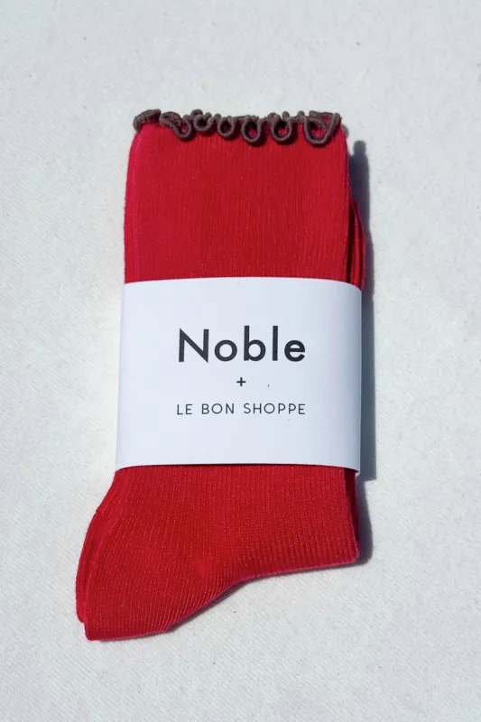 Paprika + Brown Ruffled Socks made by Le Bon Shoppe